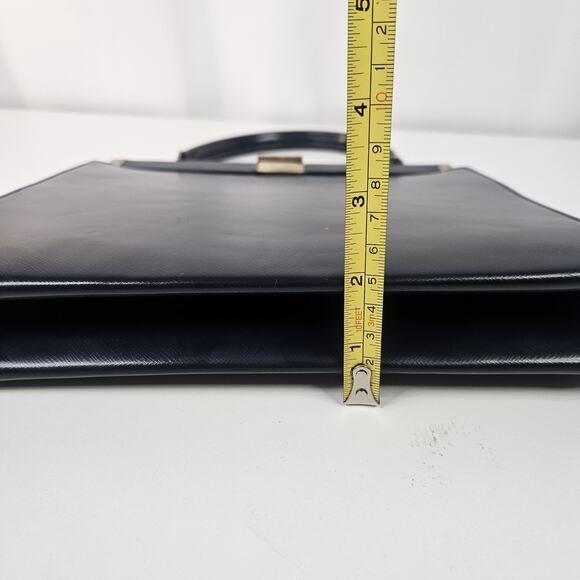 1950s Theodor California Blue Patent Leather Top Handle Handbag Clutch Retro - Picture 10 of 13